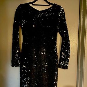 Alice and Olivia sequin, backless dress